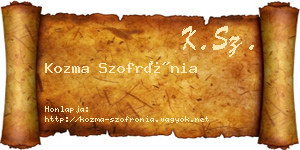 Kozma Szofrónia névjegykártya